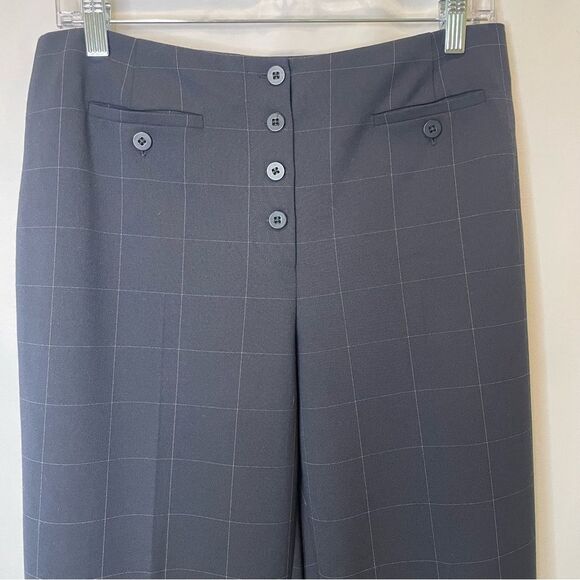 Talbots Collection Petites Women's Navy Plaid Trousers Size 10P Stretch - Picture 3 of 11